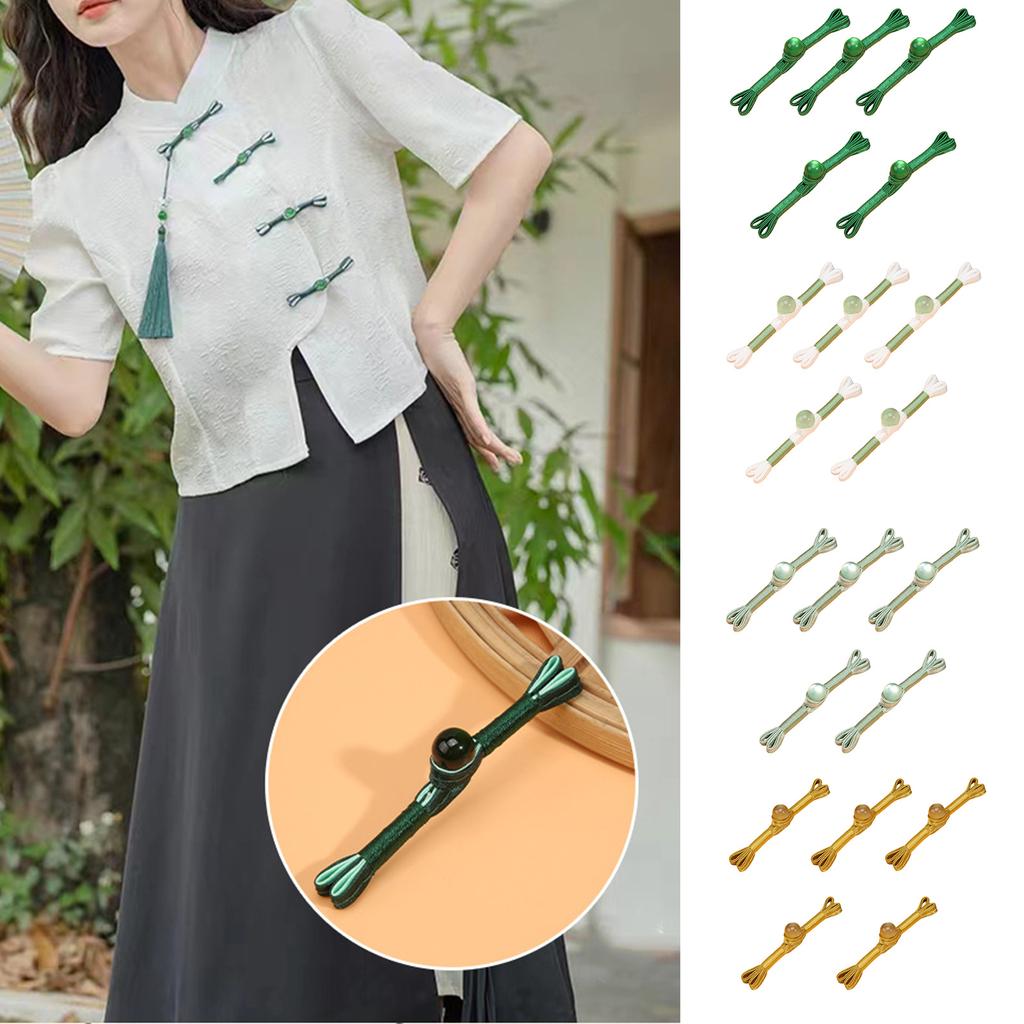 5PCS Chinese Cheongsam Buttons Traditional Costume Ornament Closure Buttons for Sewing Sweater Cardigan Evening Gowns