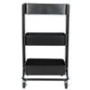 Hair Salon 3 Tiers Trolley Cart Slim Rolling Storage Rack Trolley with Wheels Black