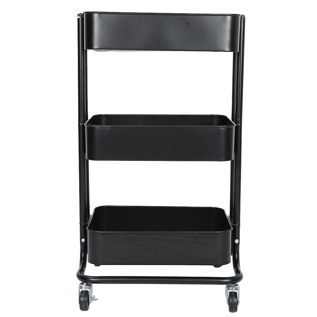 Парикмахерская 3-х уровневая тележка для хранения на колесиках, тонкая тележка для хранения на колесах, черная