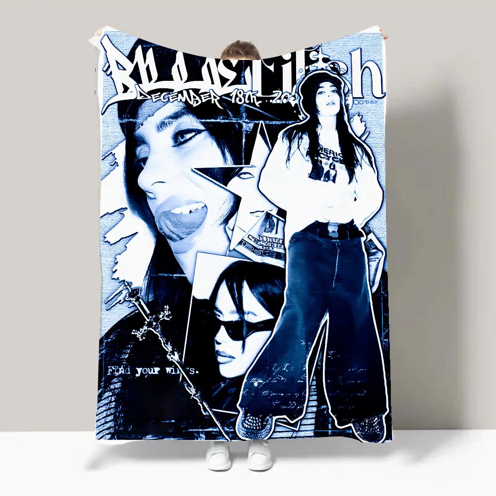 Singer B-Billie-Girl E-eilish Blanket Design Lightweight For Dorms, Naps, Living Room, Office,Sofa,All-Season