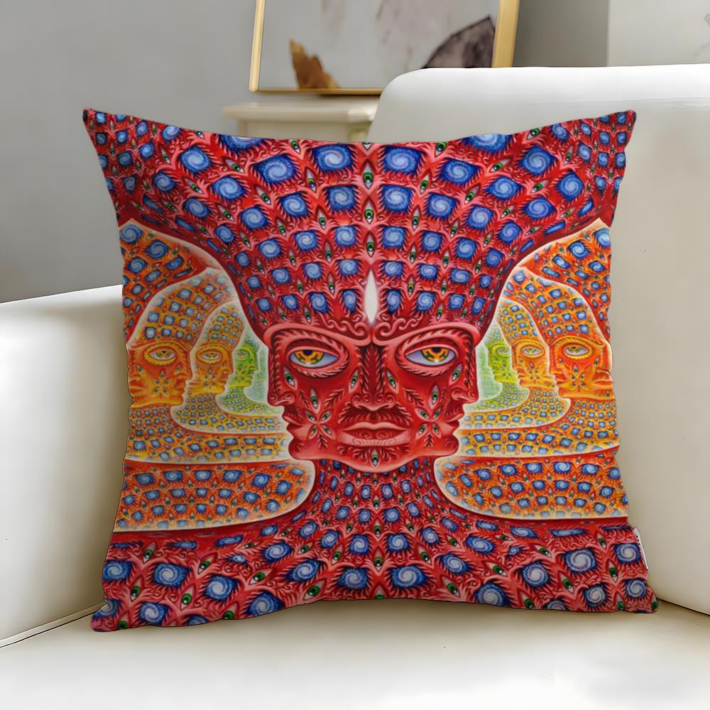 classic artist Alex Grey Cushion Cover Soft EasyWash Pillow Case Versatile for Couch Bed Travel and Office
