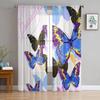 Flower And Colorful Butterfly Sheer Curtains For Living Room Bedroom Kitchen Home Decor Tulle Voile Curtains Windows Drapes