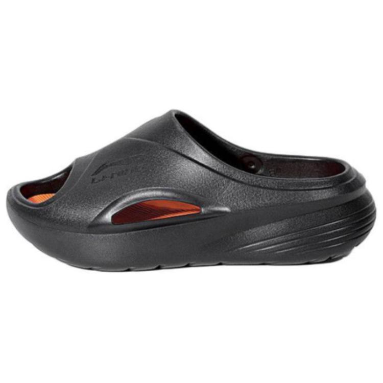 Li-Ning Comfortable Trendy Non-Slip Wear-Resistant Slide Sandals Men Footwear Black Orange LNXV950-1