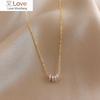 Korea Selling Fashion Jewelry 14K Gold Plating Simple Round Pendant Necklace Elegant Sexy Women Clavicle Necklace