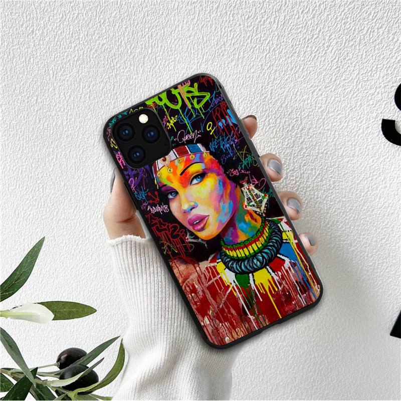 Чехол для телефона Doodle black women fashion girl для iPhone 12 11 13 7 8 6 s plus x xs xr pro max mini shell