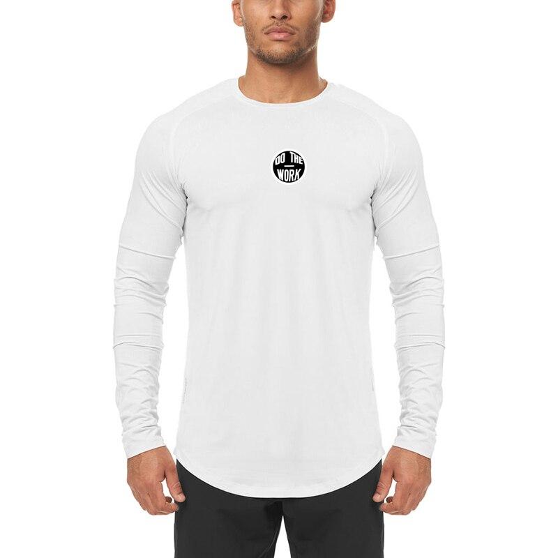 Мужская спортивная одежда для бега на открытом воздухе, бодибилдинга, спортивной одежды для спортзала, летней плотной компрессионной рубашки с круглым вырезом и принтом для фитнеса