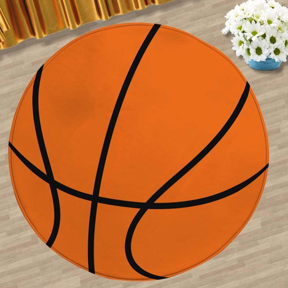 Kids Round Soccer Ball Area Rug Baseball Print Children Carpet Non-Slip Soft Playmat Rug for Playroom Children Toddlers Bedroom