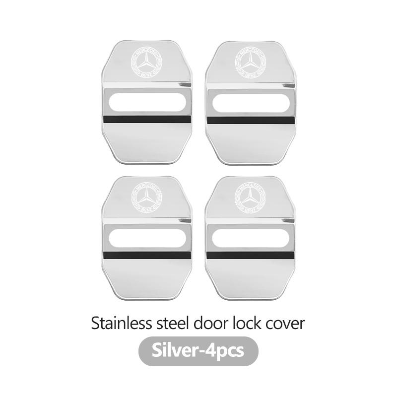 AAVU1 For Benz 4PCS Fashion Stainless Steel Car Covers Door Lock Protecting Cover AMG CLA CLS C180 C200 W204 W205 Exclusive A C E R V