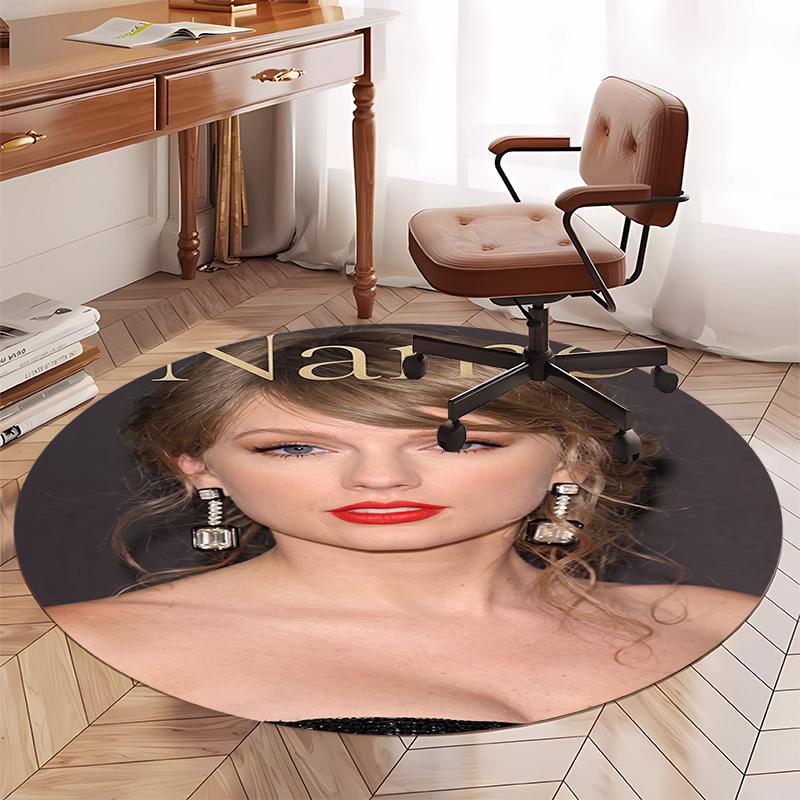 Custom Name Taylor Printed Round Rug Carpet Chair Rug Area Rug Entryway Doormats,for Office Chair Living Room Bedroom Kitchen Room.