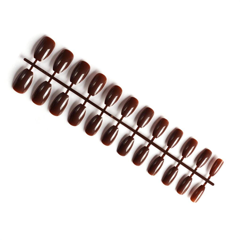 Pack of 24 Short Ballerina Safe Scratch-resistant Coffin False Nails French Style DIY Graceful Personality Acrylic Nail