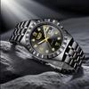 Мужские Модные Деловые Часы Мужские Спортивные Черные из Нержавеющей Стали Роскошные Светящиеся Водонепроницаемые Мужские Кварцевые Часы