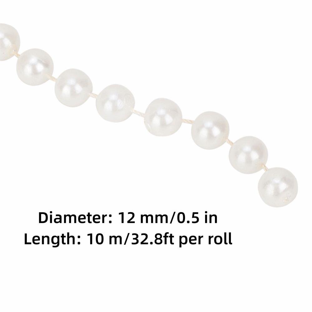 White Imitation Pearl Garland 12 MM Faux Pearl Garland Artificial Pearl Bead Chain Home Decoration