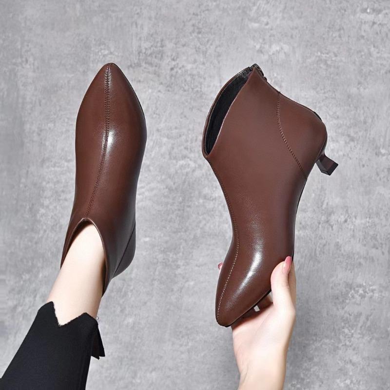 Короткие сапоги Модные сапоги Кожаные сапоги