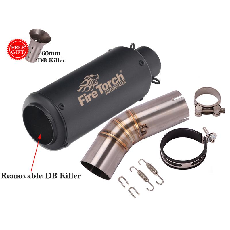 Slip On For Ducati 959 Panigale Motorcycle Racing GP Project Exhaust Escape Middle Link Pipe Carbon Fiber Muffler Moto DB Killer