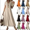 Женское платье макси до щиколотки с V-образным вырезом и короткими рукавами, 12 цветов, повседневный свободный крой с сумкой кроссбоди