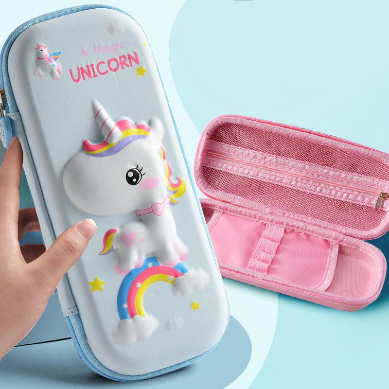 Cute Pencil Case, 3D Cartoon Printed Pencil Case Pen Bag, Zip Up Pen Holder for Girls and Boys