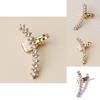 Elegant Alloy Ear Clips With Rhinestone Embellishments For Party And Festival Wear