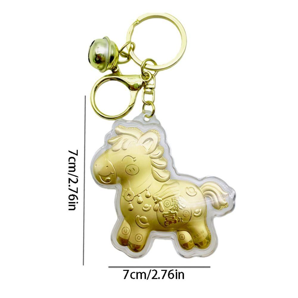 Wealthy Gold Horse Keychains Luck Bag Pendant Bags Accessory Pony Keychain  Chinese New Year