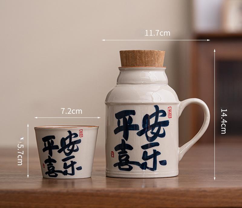 Керамические кружки с пробковой пробкой термосы с ручкой бутылка для воды большой емкости изолированная чашка для горячего чая кофе классическая посуда для напитков