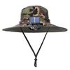 Sun Hat with Solar-Powered Dual Fans Wide-Brimmed Outdoor Fishing Hat with USB Charging Breathable Mesh Fishermen Hat