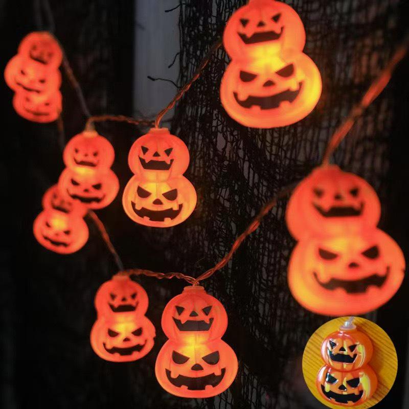 Halloween LED Decorative Lights: Ghost, Spider Web, Skull & Pumpkin String for Witchy Atmosphere