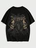 Гранж Панк Череп Принт Женская Мужская Унисекс Хлопковая Футболка Роскошный Бренд Мода Большой Размер Топ Повседневный Короткий Рукав Классическая Футболка 4xl