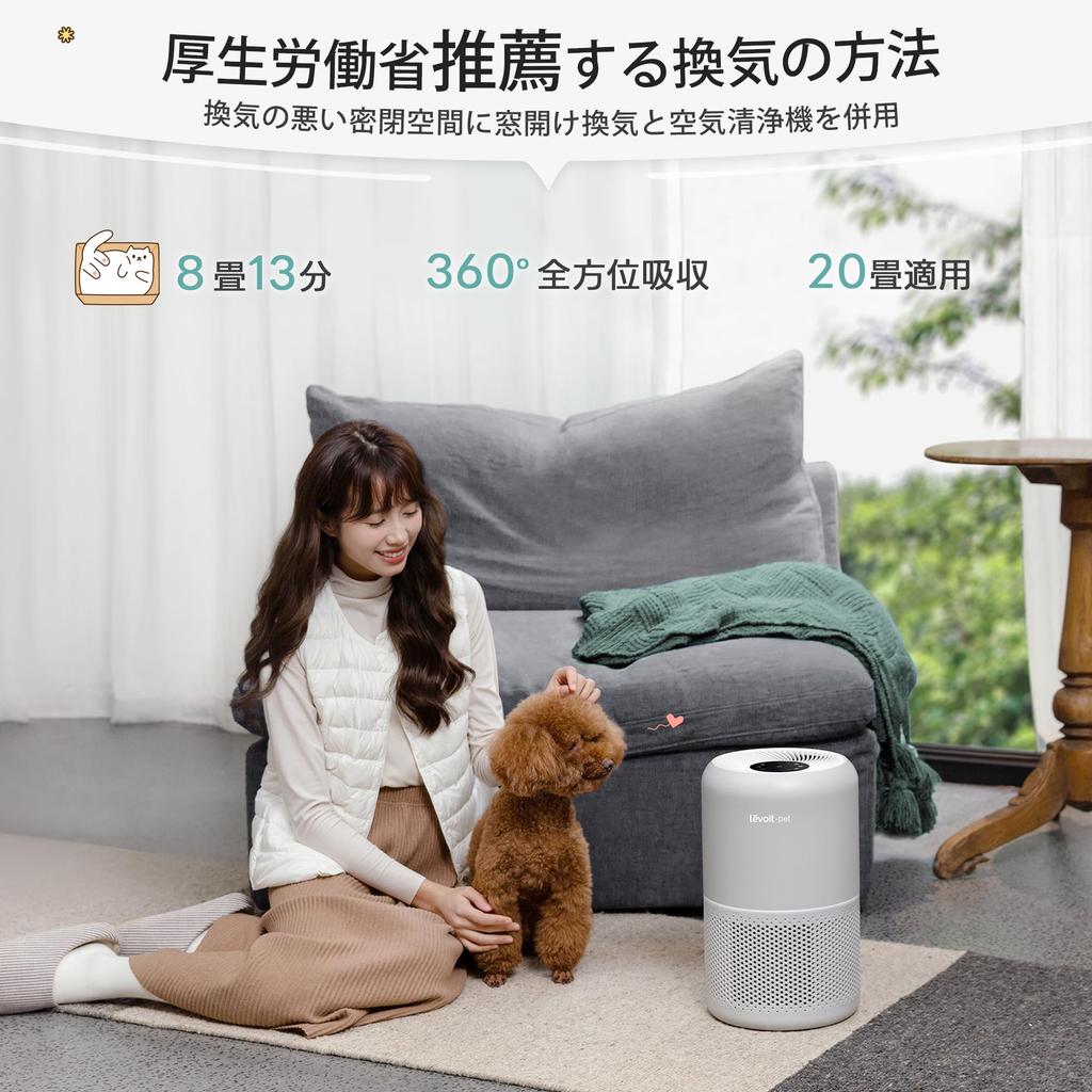 Levoit Air Purifier Pet Specialized Model 20 Tatami Core P350 Pollen Prevention Allergies Deodorizing Energy Saving For Pets Virus Dust Collection