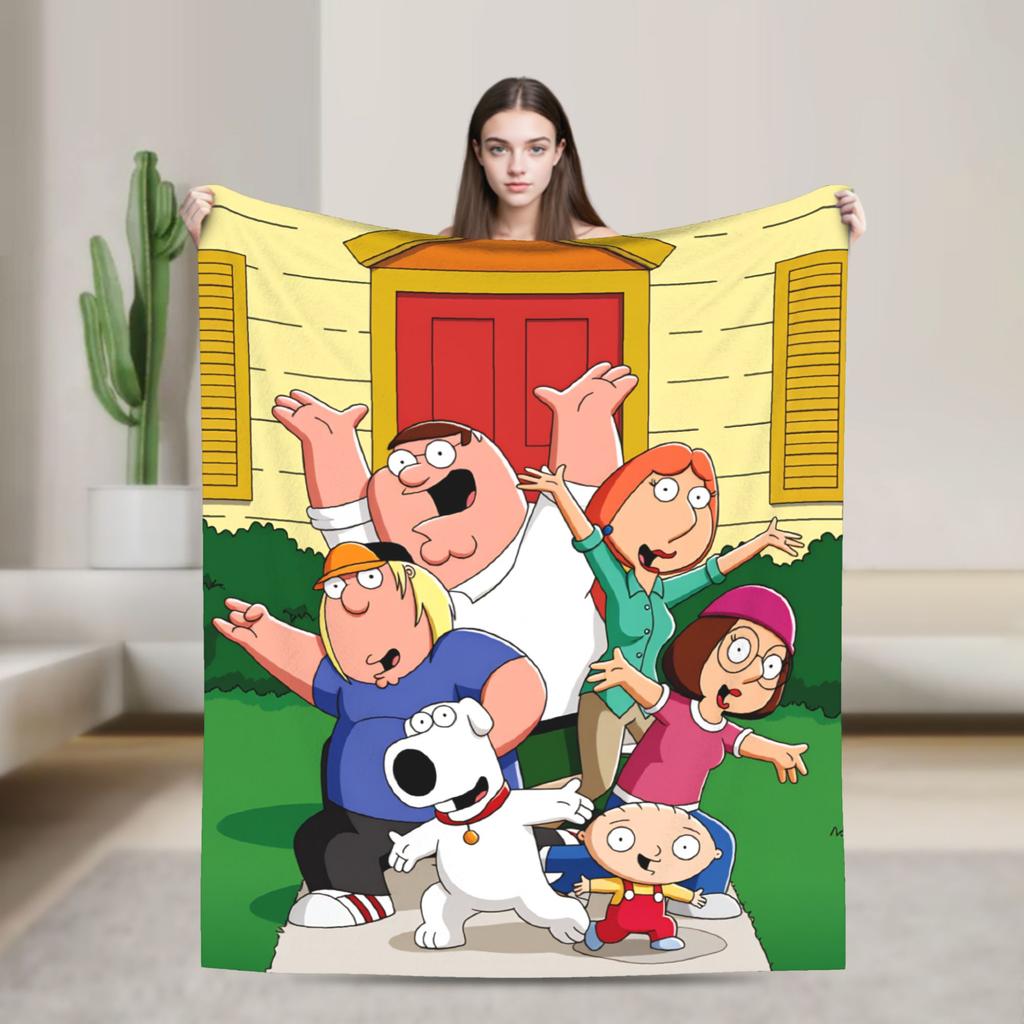 Families Iconic Stewie Griffin Family Guys Blankets Airplane Travel Flannel Throw Blanket For Outdoor Warm Soft Bedspread Gift