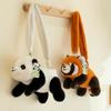 Cute Cute Panda Hanhan Plush Toy Raccoon Doll Doll Creative Children's Messenger Bag