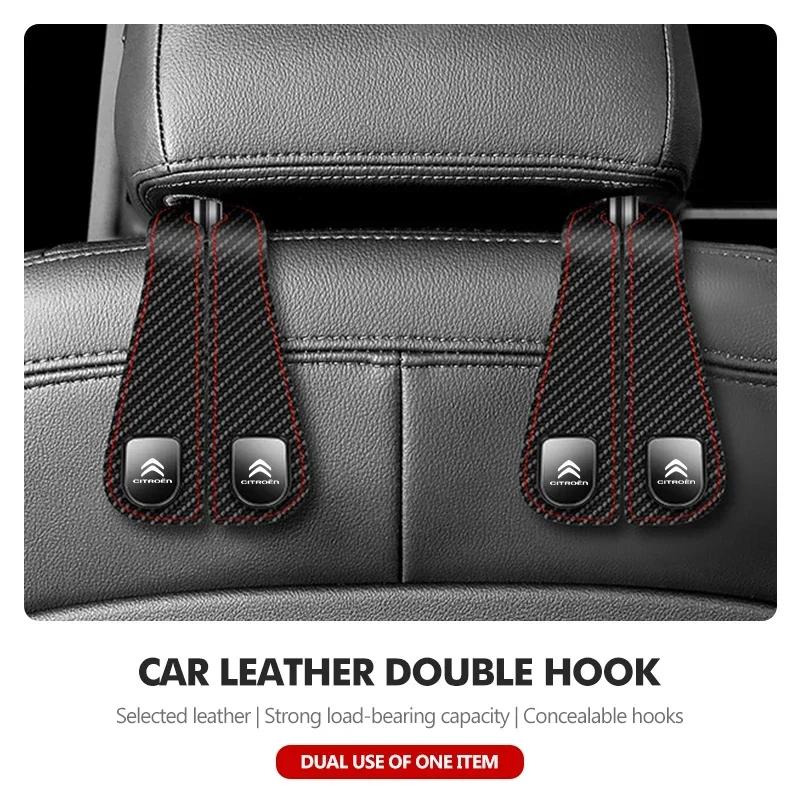AOU4 Car Seat Hook Headrest Hanger Two Head Seat Back Organizer Hook For Citroen C5 C1 C2 C6 C4L DS3 DS4 DS5 C-Elysee Grand Berlingo