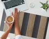 Vinyl Workplace Protective Pad Wooden Slats 90x45 cm