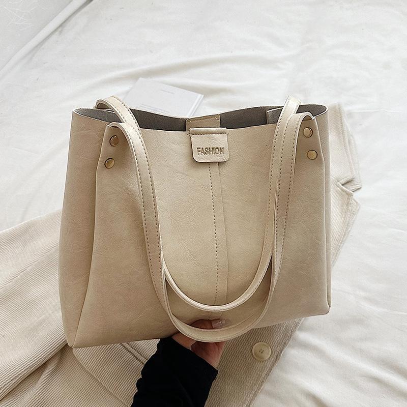 Сумка-тоут в стиле ретро, вместительная, для поездок на работу, сумка-тоут в новом стиле, с текстурой Майяра, свободная сумка через плечо