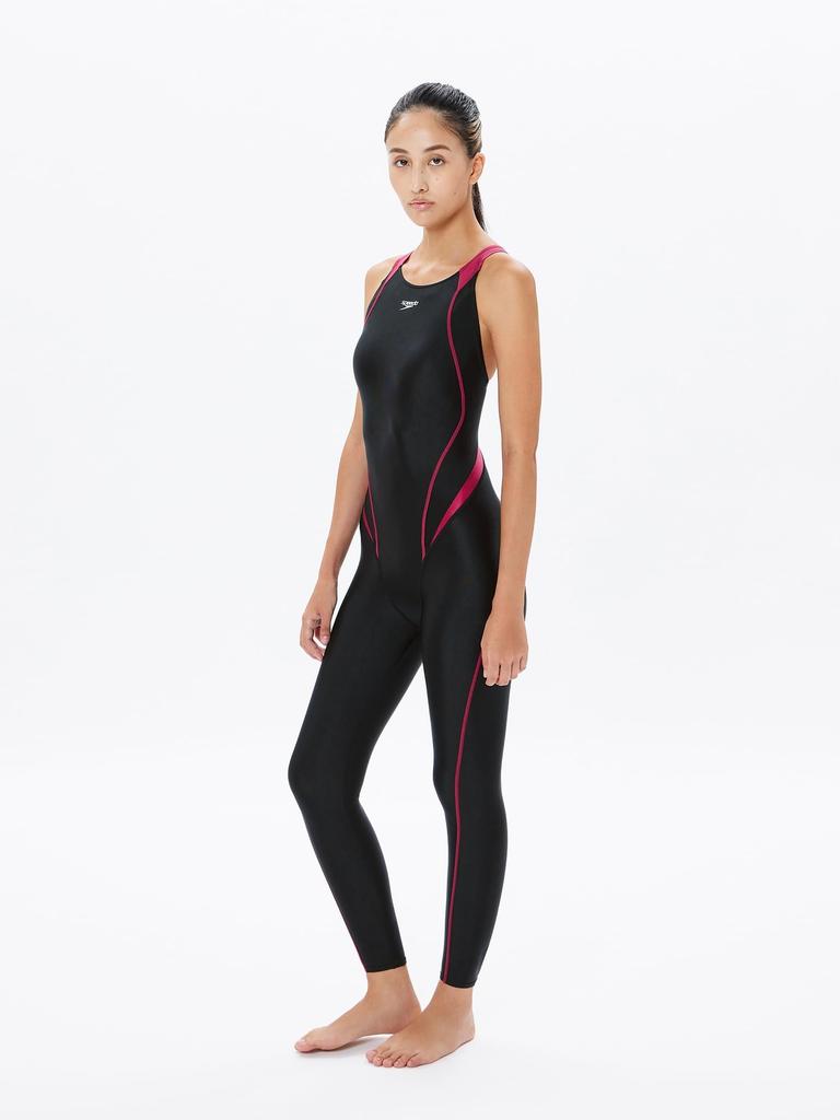 Speedo Comfort Lap Long John Competitive Training Wild Medium Women's Swimsuit, SFW12410, Cherry,