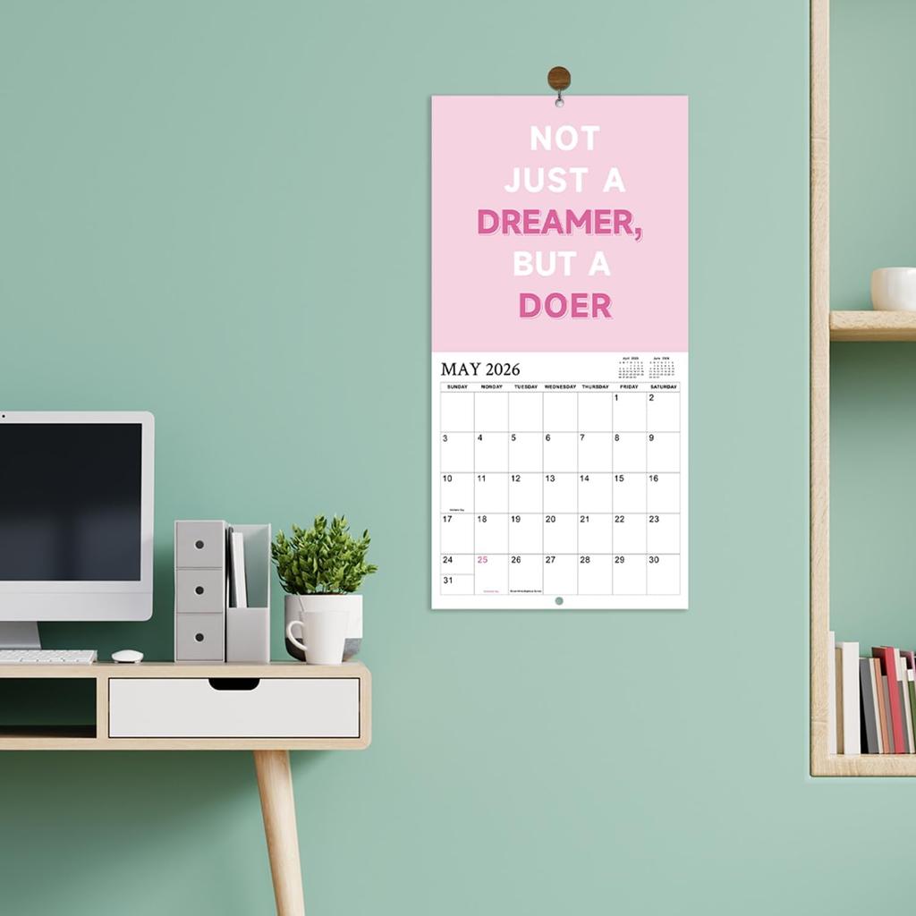 Fearless Girl Leader 2026 Wall Calendar - 12-Month 2026 Calendar, Jan. 2026 - Dec. 2026, 12" x 24" (Open), Wall Calendar 2026 with Motivational