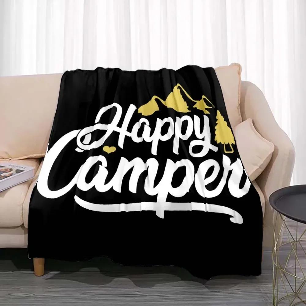 Модное одеяло Лето Счастливый кемпер Кемпинг Плед Кровать Диван Офис Кондиционер Мягкий Отдых Путешествия Настраиваемый Плед