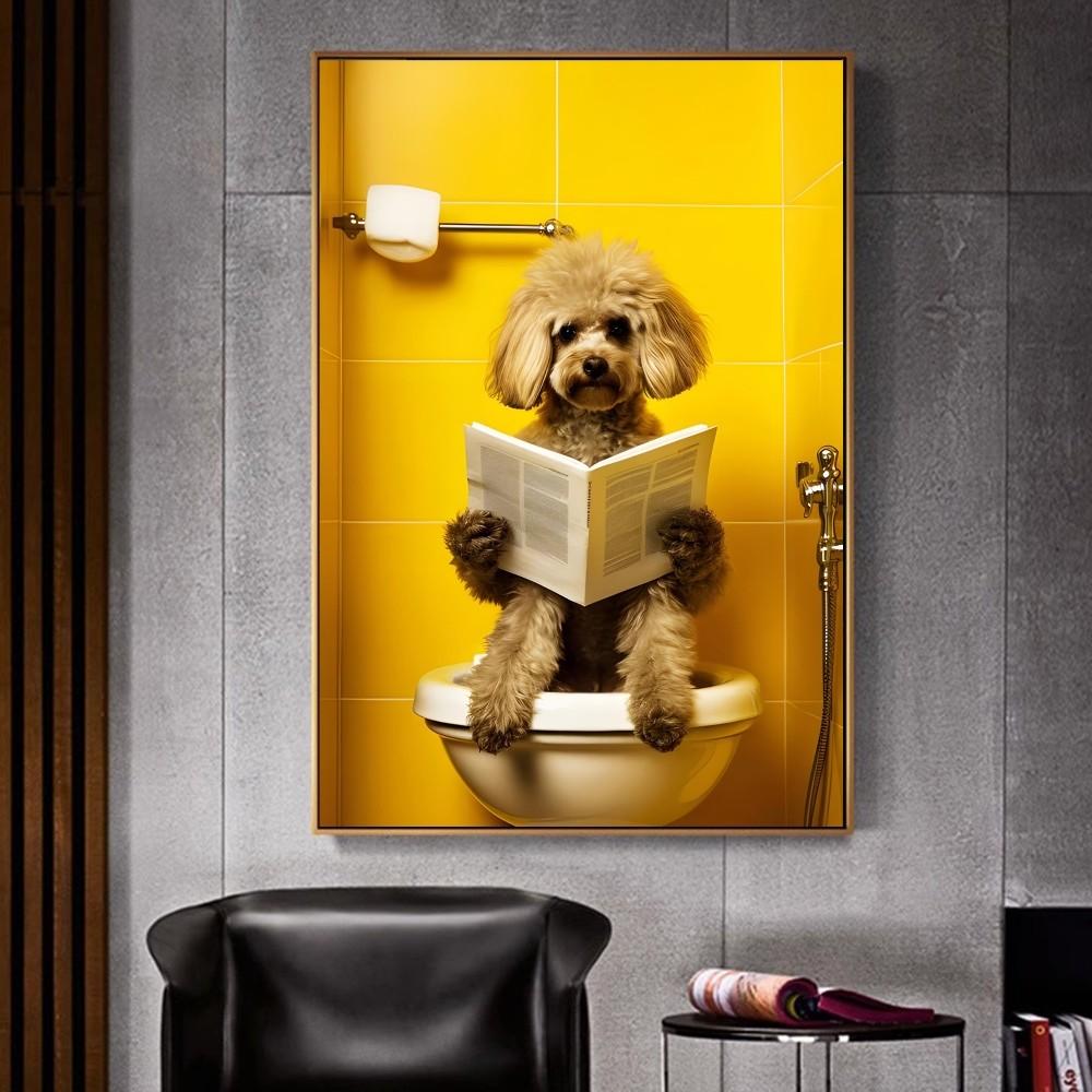 Шимпанзе, кошка, собака, жираф, животное, идущее в туалет. Плакат для домашнего интерьера, украшения. Высококачественная бумага. Плакат для настенного исследования. Домашняя гостиная.