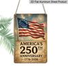 Плоская 2D Декоративная Алюминиевая Табличка 7,87*11,8 Дюйма 2026 Америка 250-летие Празднования Винтажная - Патриотический Американский Флаг с Текстом 250-летие