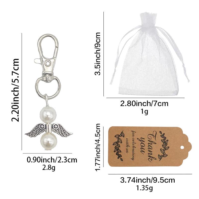 Подвеска Крылья Ангела Брелок Жемчуг Открытка Благодарности Мешочек из Органзы