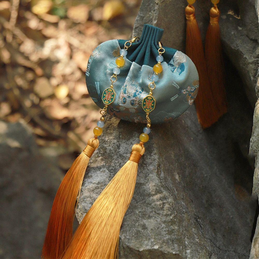 Embroidery Tassel Storage Sachet Empty Hanging Pouchperfume Bag Blessing Gift