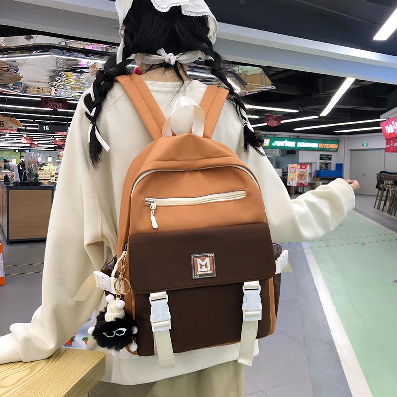 Большая вместимость, легкий школьный рюкзак для средней школы, женский, контрастный цвет