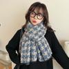 Navy Blue Imitation Cashmere Scarf for Women's Winter Luxury Scarf