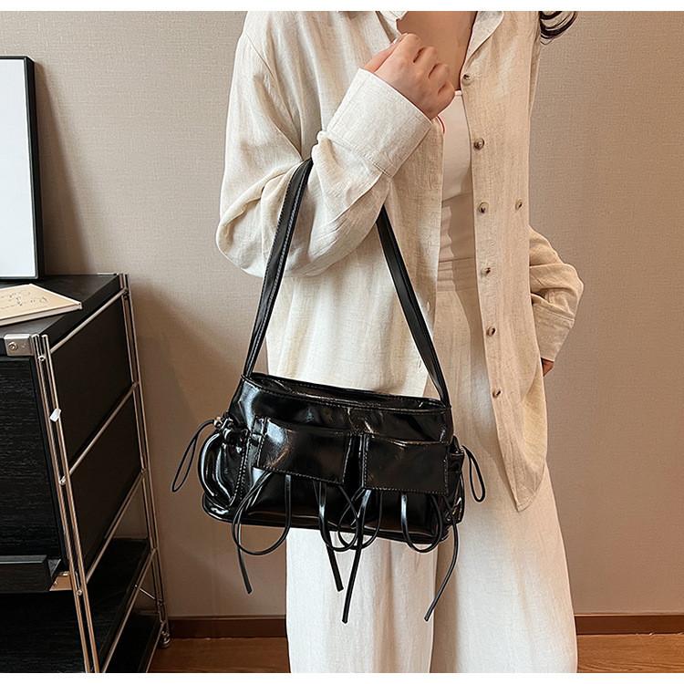 Ielgy Sweet Bow Underarm Bag Multi-Pocket One-Shoulder Fashion All-Match Tote Bag