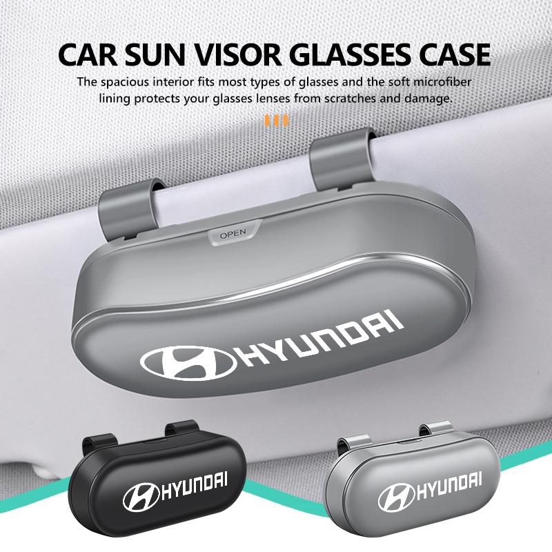 Glasses Holder Clip Box Car Visor Sunglasses Glasses Case Accessories For Hyundai NLINE I30 I20 Venue Tucson Kona IX35 I40 IX20 R9
