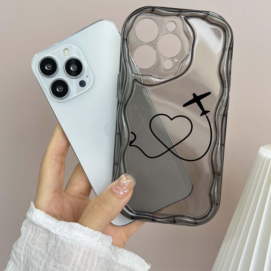 Мягкие волнистые чехлы для телефонов N68 с изображением траектории полета самолета для iPhone 14 Pro Max 13 mini 15 Plus XR 7 8 6 XS Max 12 11, защитный чехол-бампер