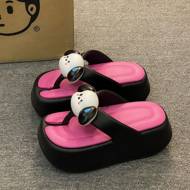 Модные летние тапочки из ЭВА на толстой подошве, женские домашние тапочки на платформе, верхняя одежда для женщин, легкие нескользящие милые шлепанцы с героями мультфильмов