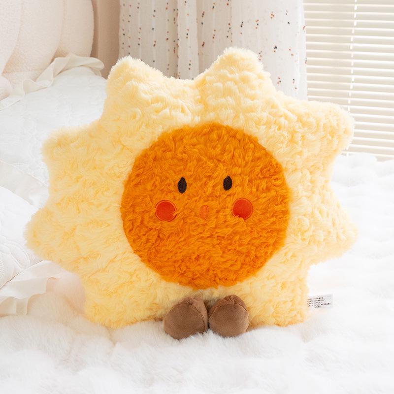 Плюшевая декоративная подушка-плед Звезда Солнце для детей