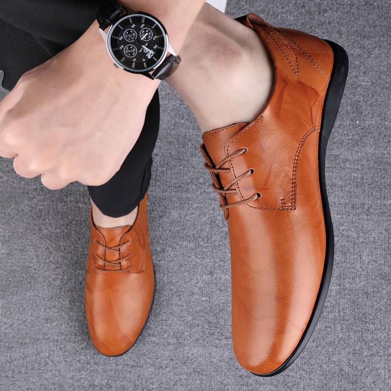 Модные простые мужские туфли-оксфорды, дышащая мужская деловая обувь, официальная модельная обувь ручной работы, повседневная мужская обувь из натуральной кожи