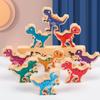 Happy Stacking Dinosaurs,Wooden Stacking Toy For Toddlers, Colorful Dinosaur Balancing Activity Toy, Improves Fine Motor Skills And Dexterity