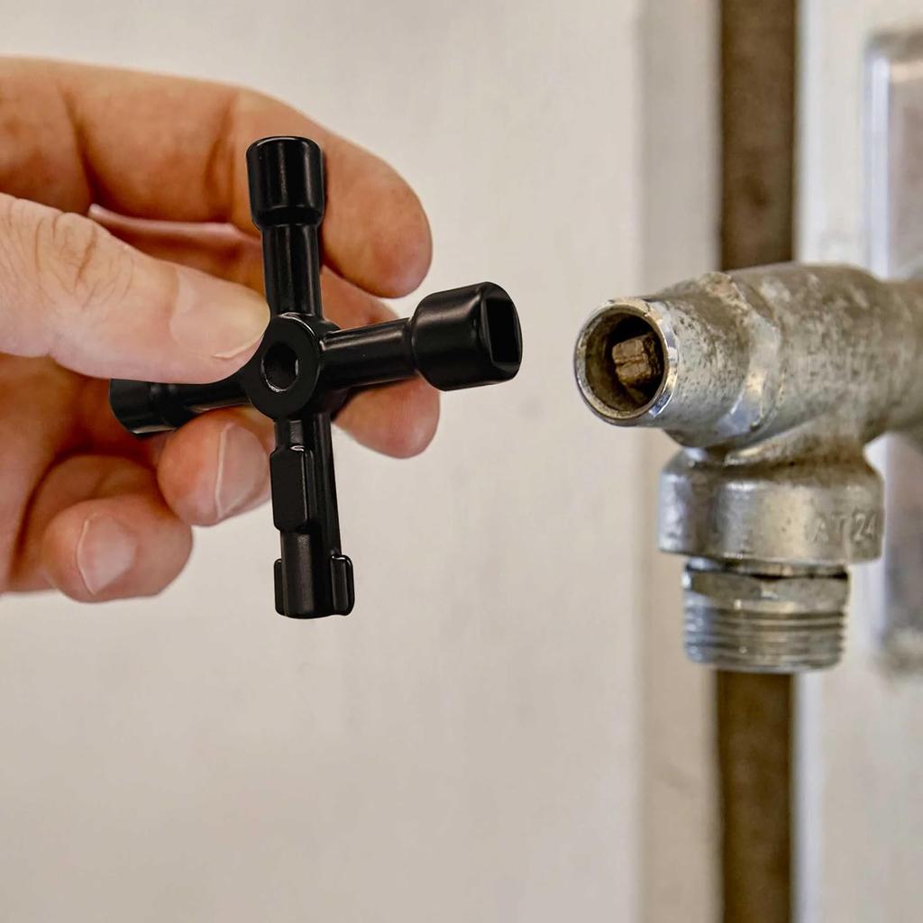 1pcs 4 In 1 Meter Box Key Gas Key Utility Key, for Mail Box, Elevator, Electrical Cupboard Box, Train Door, Water Meter Valve