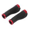 Mountain Bike Grips PP TPR Nonslip Safe Cellular Surface Ergonomic Design Metal Sides Bike Handlebar Grips Red